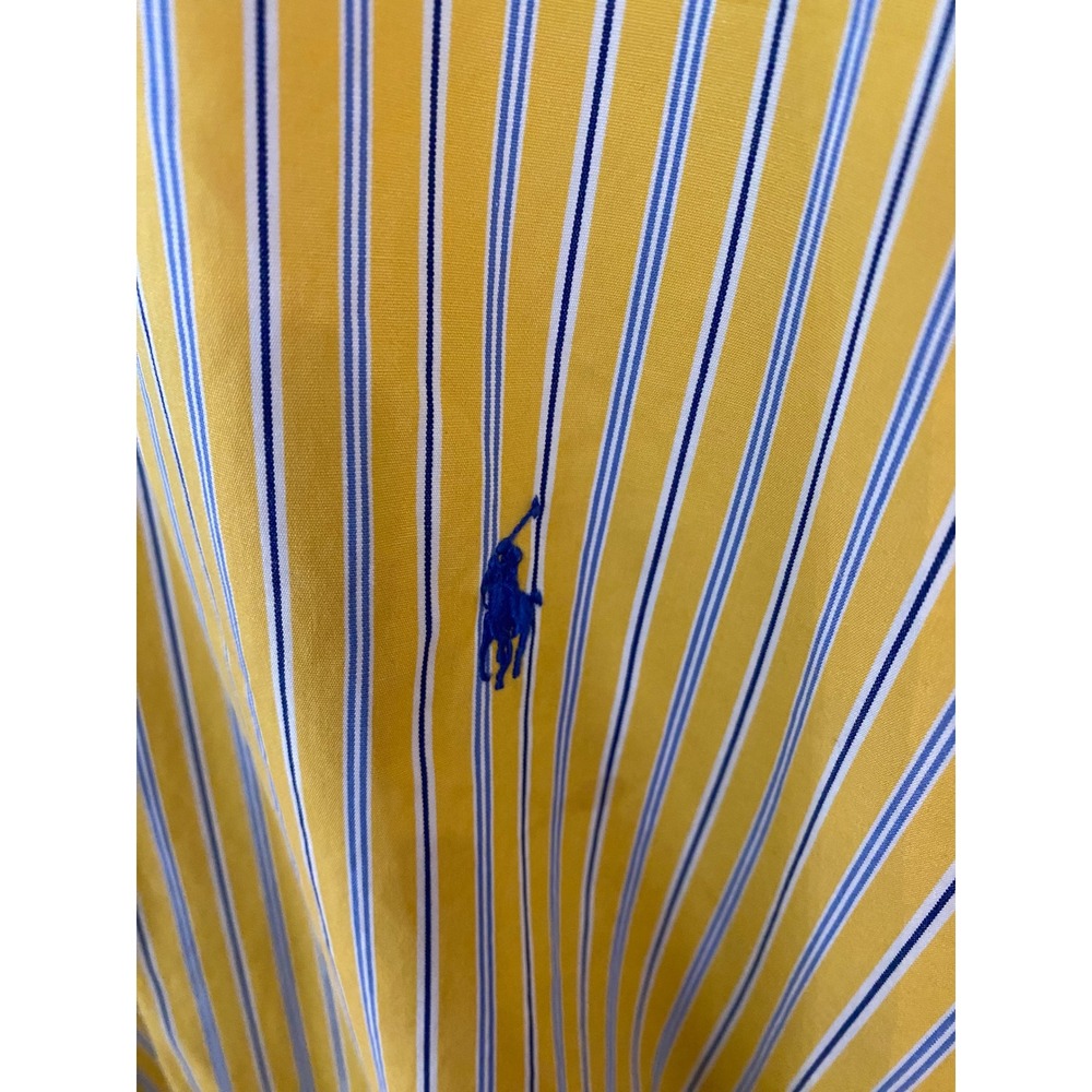 Polo Ralph Lauren Button Down Mens 3XLT Yellow Striped Classic Fit Long Sleeve - Picture 2 of 4